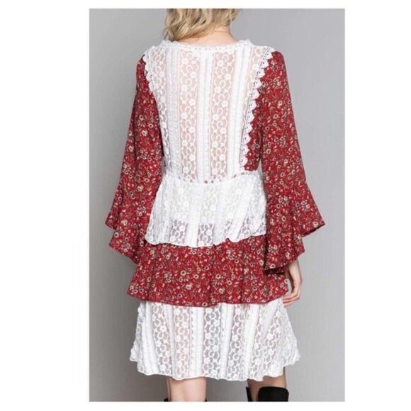 Cottage Core Woven Tiered Ruffle Mini Dress - Picture 5 of 12